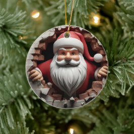 3d Santa Clause Keramik Ornament
