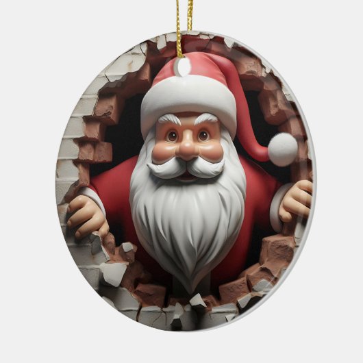 3d Santa Clause Keramik Ornament (Links)