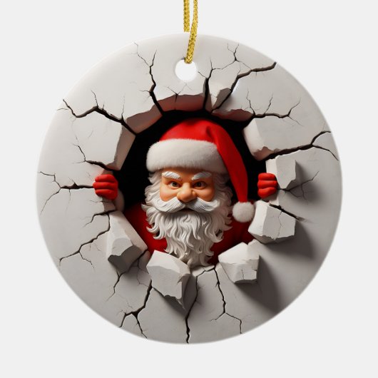 3d Santa Clause Keramik Ornament (Vorne)