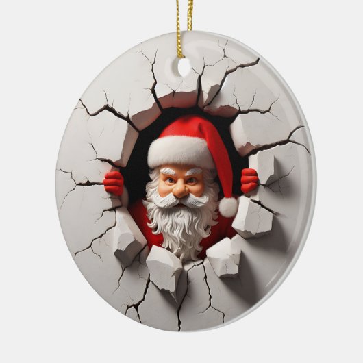 3d Santa Clause Keramik Ornament (Links)