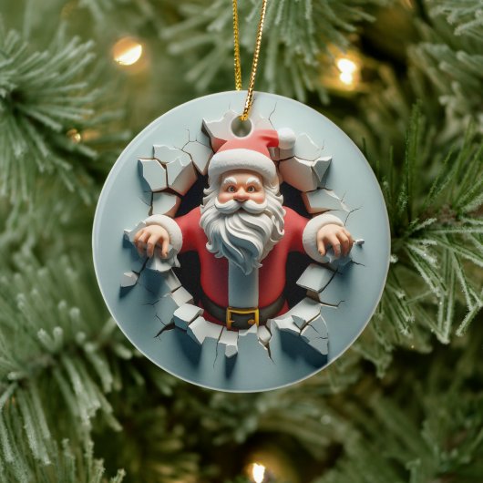 3d Santa Clause Keramik Ornament (Baum)