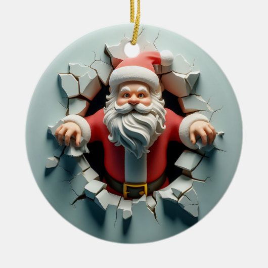 3d Santa Clause Keramik Ornament (Vorne)