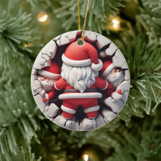 3d Santa Clause Keramik Ornament (Baum)