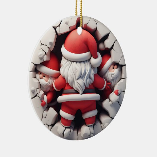 3d Santa Clause Keramik Ornament (Rechts)