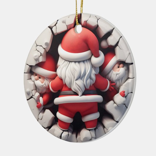 3d Santa Clause Keramik Ornament (Links)