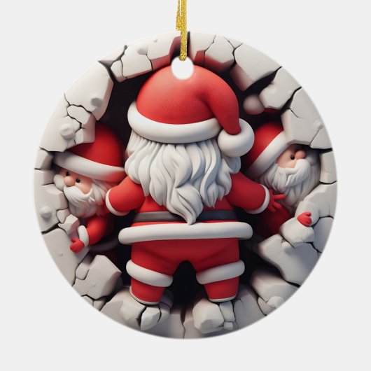 3d Santa Clause Keramik Ornament (Hinten)