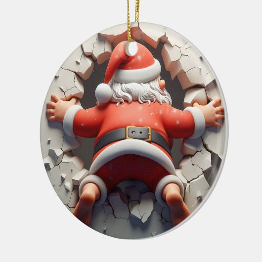 3d Santa Clause Keramik Ornament (Links)