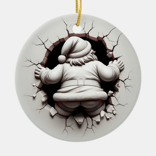 3d Santa Clause Keramik Ornament (Vorne)