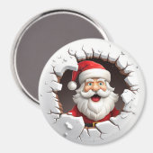 3D Santa Emerging from Ice Magnet (Vorderseite/Rückseite)