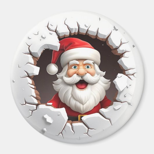 3D Santa Emerging from Ice Magnet (Vorne)