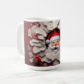 3D Santa Keramik Kaffeetasse (Vorderseite Links)