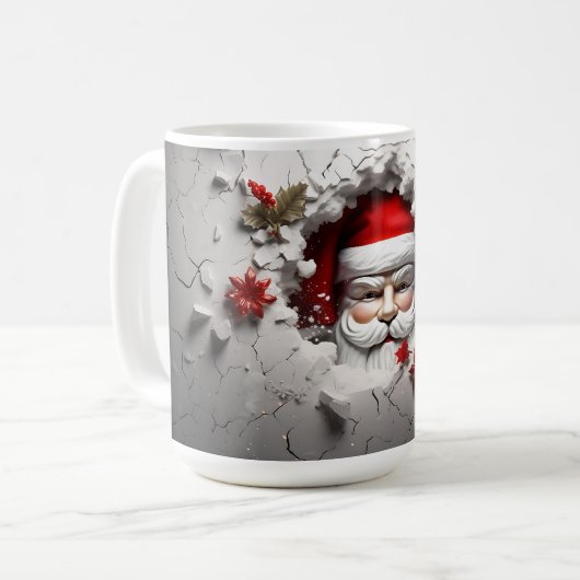 3D Santa Smash Kaffeetasse (Vorderseite Links)