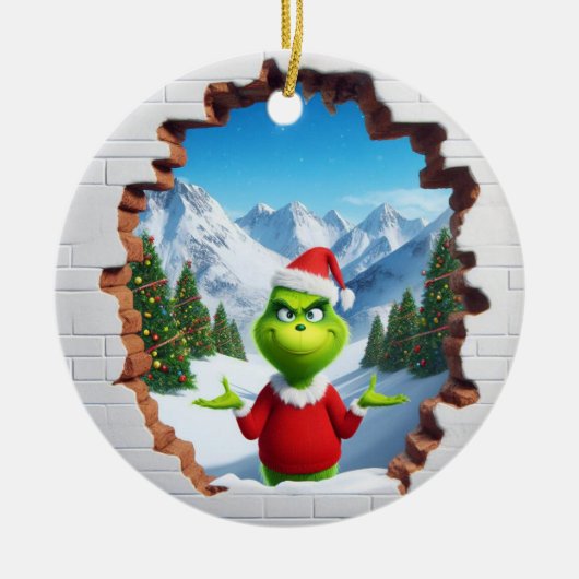 3D Sassy Elf Keramik Ornament (Vorne)