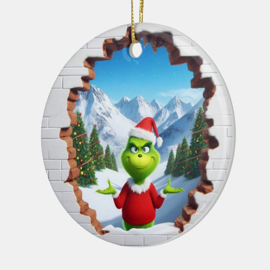 3D Sassy Elf Keramik Ornament (Links)