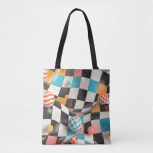 3D-Schachbrettgitter mit schwimmenden Scherben (2) Tasche