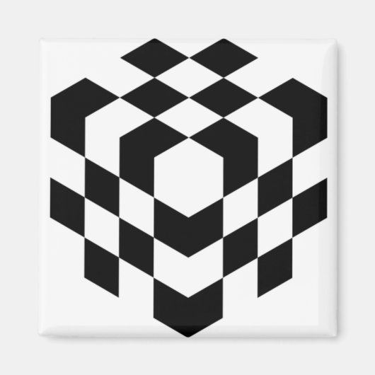 3D-Schachbrettwürfel Magnet (Vorne)