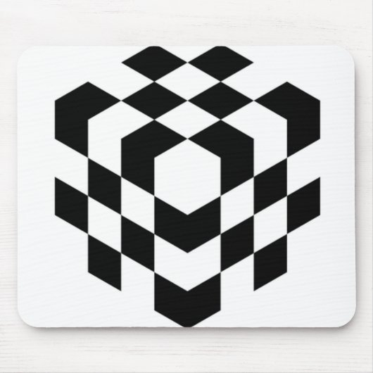 3D-Schachbrettwürfel Mousepad (Vorne)