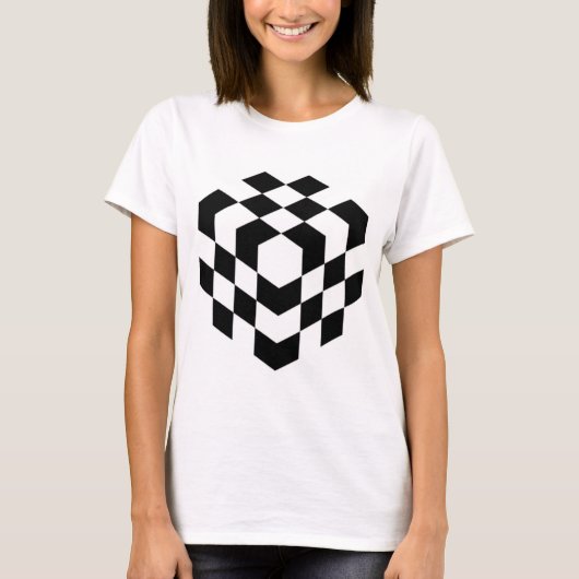 3D-Schachbrettwürfel T-Shirt (Vorderseite)