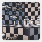 3D-Schachsticker Quadratischer Aufkleber (Vorderseite)