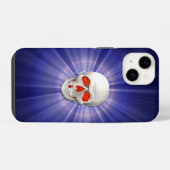3D-Schädel - Engel des Todes mit den Augen des Feu iPhone Hülle (Rückseite (Horizontal))