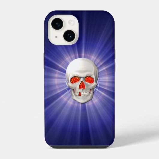 3D-Schädel - Engel des Todes mit den Augen des Feu iPhone Hülle (Rückseite)
