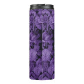 3D-Schädel mit violetten Blume Blumendesign Thermosbecher (Rückseite)