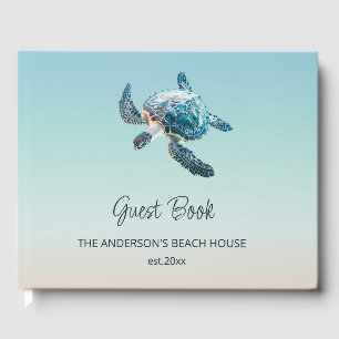 3D-Schildkröte Türkises Küstenstrandhaus Gästebuch
