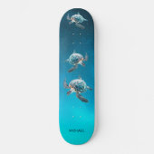 3D-Schildkröten Küste  Skateboard (Vorderseite)