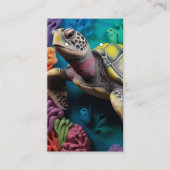 3D-Schildkröten-Ohrhänger-Karten Visitenkarte (Vorderseite)