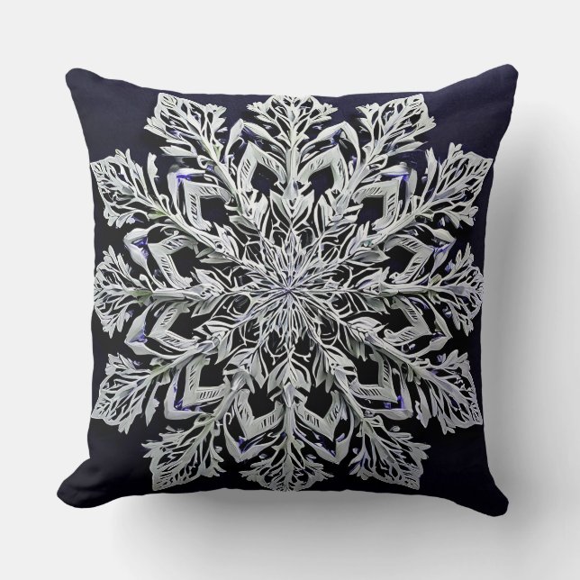 3D-Schneeflocke Kissen (Vorderseite)