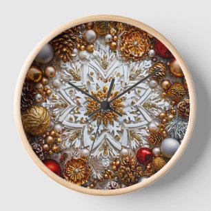 3D-Schneeflocken-Ornament Uhr