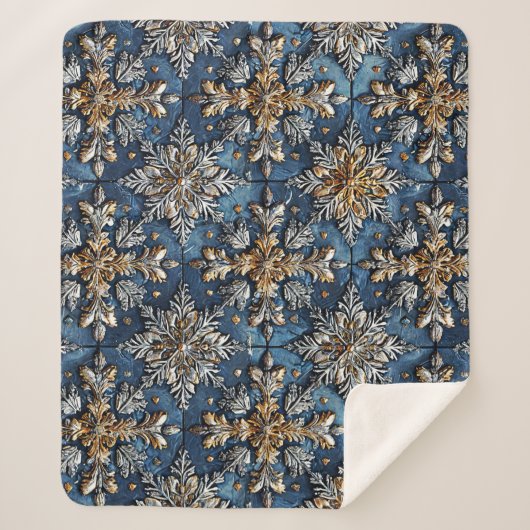 3D-Schneeflocken Sherpadecke (Vorderseite)