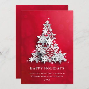 3D-Schneeflocken Weihnachtsbaum Unternehmensgrüße Feiertagskarte
