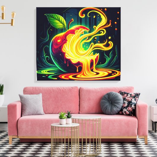 3D Schreiender Apfel  Leinwanddruck (Insitu (Wohnzimmer))