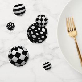 3D Schwarz-Weiß-Kugeln Konfetti