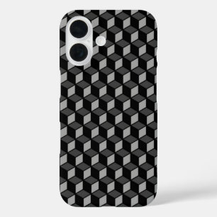 3D schwarze optische Täuschung iPhone 16 Hülle