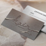 3D-Script für Hair Stylist Creative Copper Metal Terminkarte<br><div class="desc">Hair Stylist Moderne Copper Metal 3D Script & Scissor Hair Salon Terminkarten.</div>