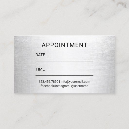 3D-Script für Hair Stylist Creative Copper Metal Terminkarte (Rückseite)