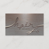 3D-Script für Hair Stylist Creative Copper Metal Terminkarte (Vorderseite)