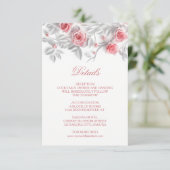 3D Sculptured Pink Roses White Begleitkarte (Stehend Vorderseite)