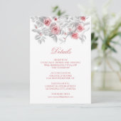 3D Sculptured Pink Roses White Begleitkarte (Stehend Vorderseite)