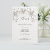 3D Sculptured Roses Minimalist White Begleitkarte (Stehend Vorderseite)