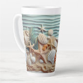 3D Seashells Beach Tasse und Cups (Linke Ecke)