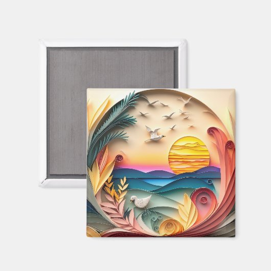 3D-Seeszene Magnet (Vorderseite/Rückseite)