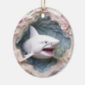 3D Shark Christmas Keramik Ornament (Links)