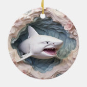 3D Shark Christmas Keramik Ornament (Hinten)