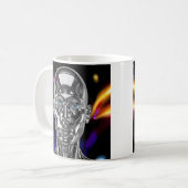3D-Silberroboter Kaffeetasse (Vorderseite Links)