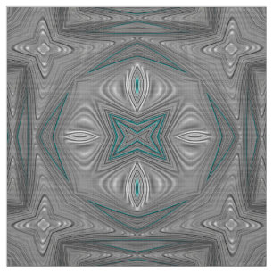 3D! Silver Gray White Türkise ~ Stoff