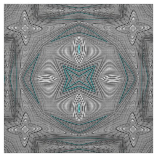3D! Silver Gray White Türkise ~ Stoff (Muster)