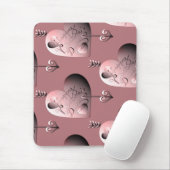 3D Silver Rose Valentine Hearrows & Arrows Mousepad (Mit Mouse)